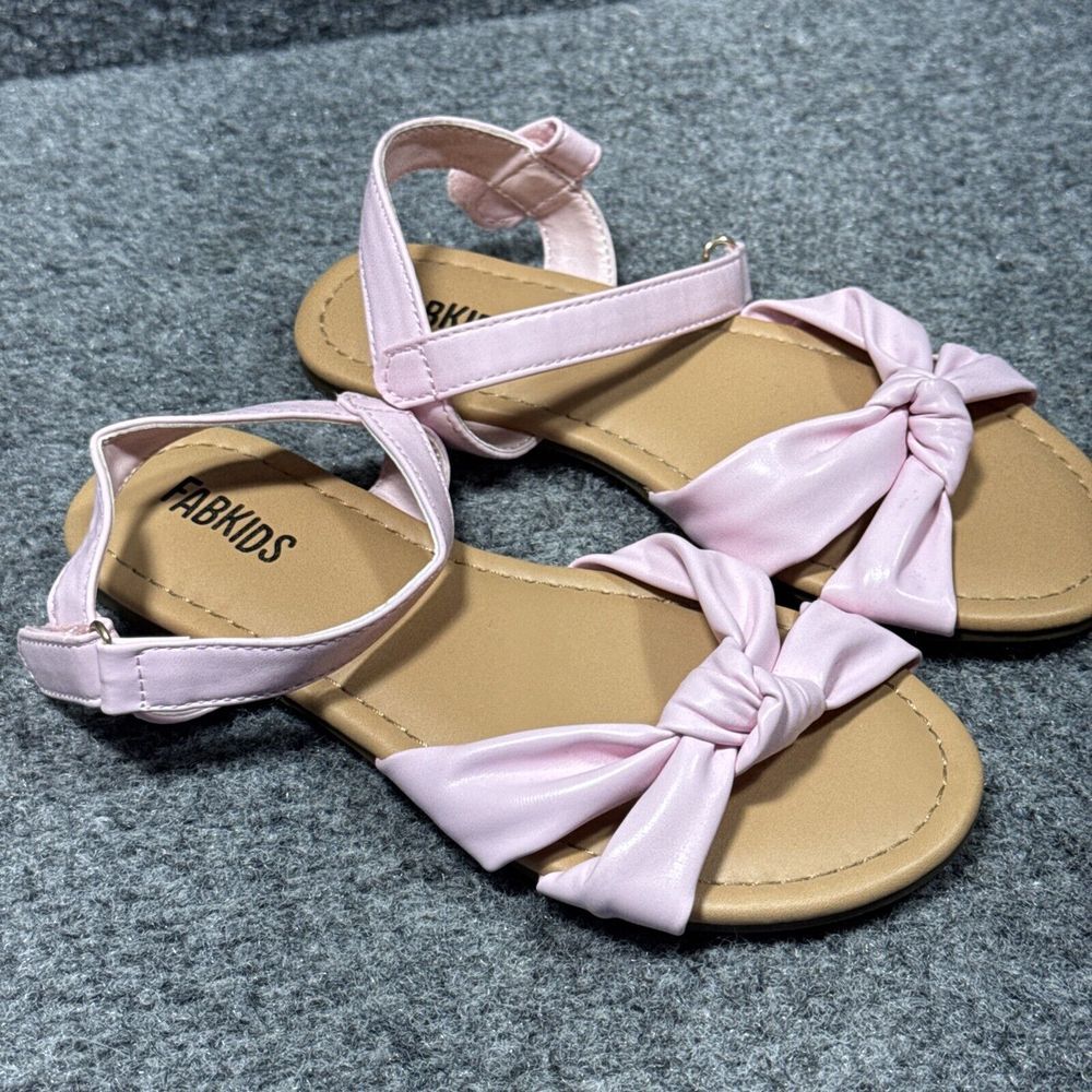 Fabkids Toddler Girl's Knot Strap Sandal in Pink, Size‎ 13